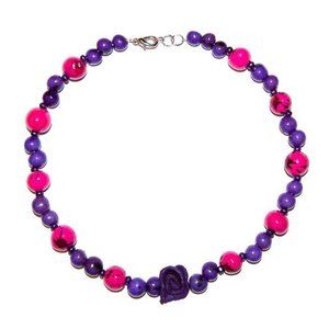 Girls Necklace Purple/Pink natural seeds